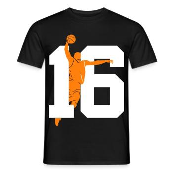 NUMBER 16 BASKETBALL 16TH BIRTHDAY - Men's T-Shirt - black - Front - AI Model Male 178 light (178cm)