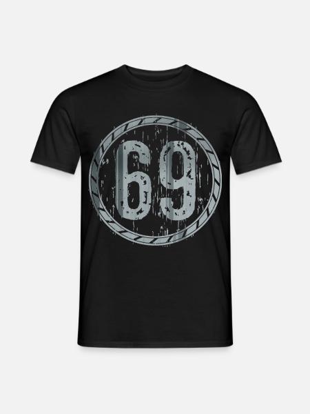 69 Graffiti Kreis Retro - Männer T-Shirt - Schwarz