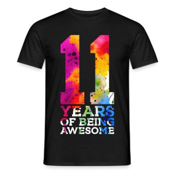 11 ANS D’ÊTRE GÉNIAL 11E ANNIVERSAIRE - T-shirt homme - noir - Devant - AI Model Male 178 light (178cm)