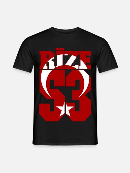 Rize 53 Türkei Flagge - Männer T-Shirt - Schwarz