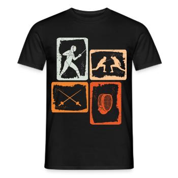 Fechten Fechtkampf Fechtsport Kinder Fechter - Männer T-Shirt - Schwarz - Vorne - AI Model Male 178 light (178cm)