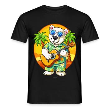 Lunettes de soleil de plage d’été d’ours polaire drôle hawaïen - T-shirt homme - noir - Devant - AI Model Male 178 light (178cm)