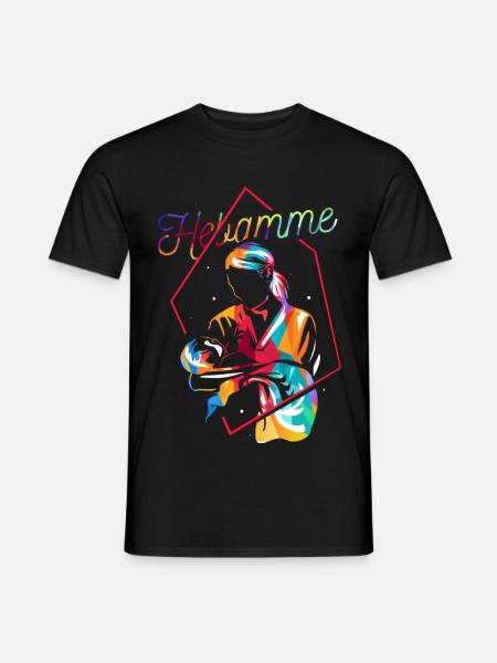 Tatkräftige Hebamme Geburtshilfe - Männer T-Shirt - Schwarz