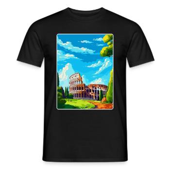 Rome Italy Vintage Travel Poster Souvenir Souvenir - Men's T-Shirt - black - Front - AI Model Male 178 light (178cm)