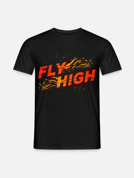Flammender Höhenflug - Männer T-Shirt - Schwarz