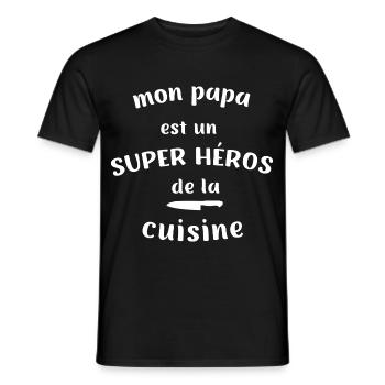 Mein Vater ist ein Superheld der Küche - Männer T-Shirt - Schwarz - Vorne - AI Model Male 178 light (178cm)