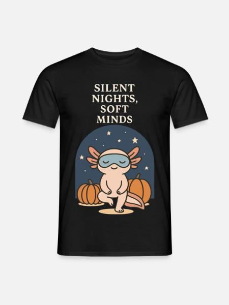 Axolotl Silent Nights Halloween - Männer T-Shirt - Schwarz