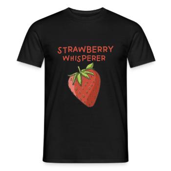 Erdbeeren Flüsterer - Männer T-Shirt - Schwarz - Vorne - AI Model Male 178 light (178cm)