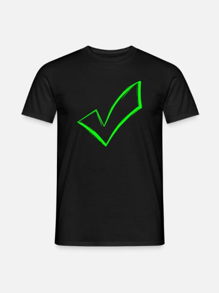 Häkchen hacken OK Symbol gesendet - Männer T-Shirt - Schwarz
