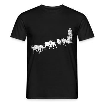 Flinker Schlittenhund Arktisfahrt - Männer T-Shirt - Schwarz - Vorne - AI Model Male 178 light (178cm)