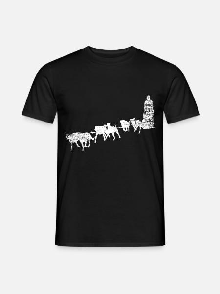 Flinker Schlittenhund Arktisfahrt - Männer T-Shirt - Schwarz