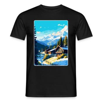 Megève France Affiche de voyage vintage WPA Souvenir - T-shirt homme - noir - Devant - AI Model Male 178 light (178cm)