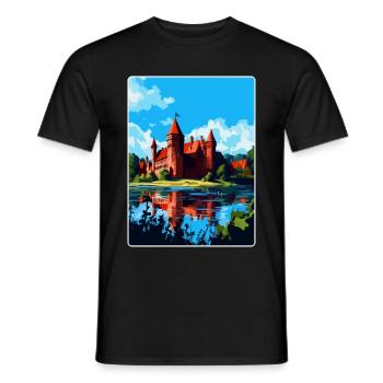Malbork Castle Poland Vintage Travel Poster WPA - Men's T-Shirt - black - Front - AI Model Male 178 light (178cm)