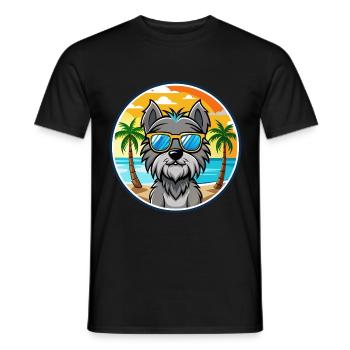 Bouvier Des Ardennes Hunderasse Cartoon Sonnenbrille - Männer T-Shirt - Schwarz - Vorne - AI Model Male 178 light (178cm)