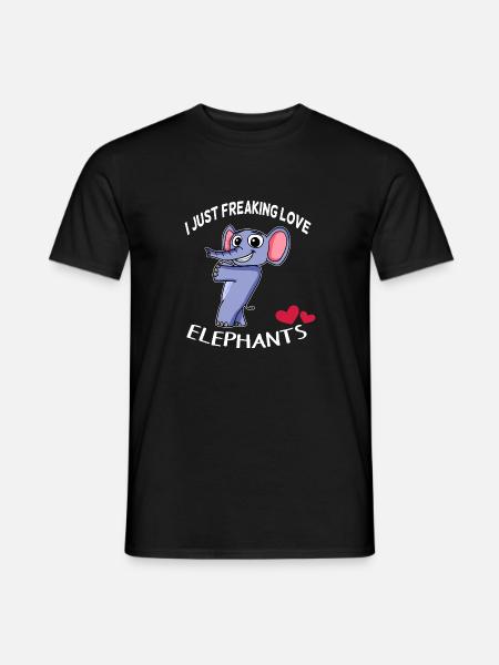 J'aime les éléphants - T-shirt homme - noir