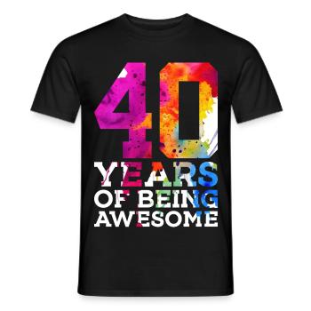 40 YEARS OF BEING AWESOME 40. GEBURTSTAG - Männer T-Shirt - Schwarz - Vorne - AI Model Male 178 light (178cm)