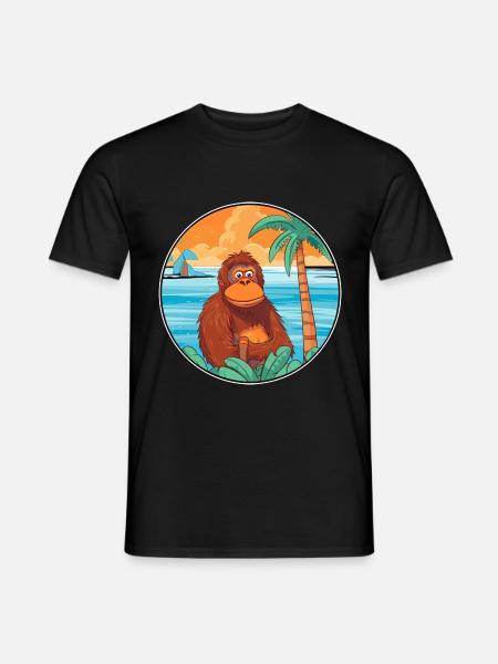 Orang-Utan Aquarell Cartoon Kawaii Clipart Tier - Männer T-Shirt - Schwarz