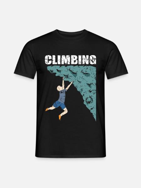 Klettern Climbing Kletterer Climber - Männer T-Shirt - Schwarz