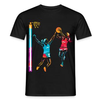 Temporeicher Netzball Mannschaftssport - Männer T-Shirt - Schwarz - Vorne - AI Model Male 178 light (178cm)