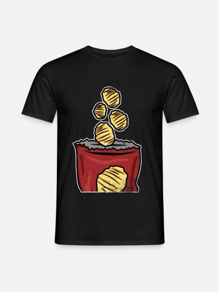 Würzige Britische Chips Geschenk - Männer T-Shirt - Schwarz
