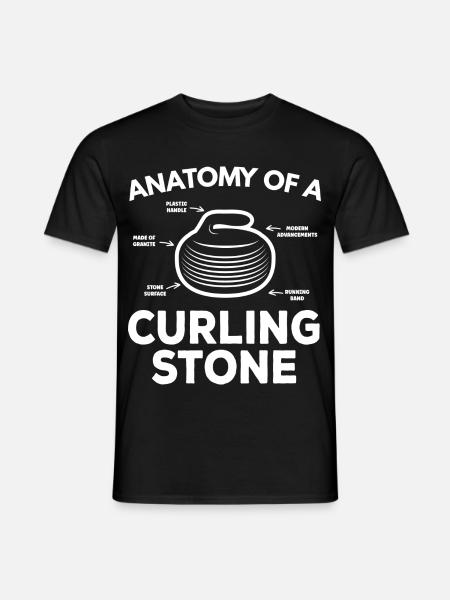 Curling Stein - Männer T-Shirt - Schwarz