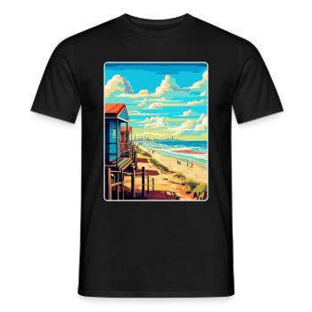 Zandvoort Pays-Bas Affiche de voyage vintage WPA - T-shirt homme - noir - Devant - AI Model Male 178 light (178cm)
