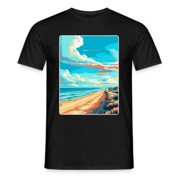 Zandvoort Pays-Bas Affiche de voyage vintage WPA - T-shirt homme - noir - Devant - AI Model Male 178 light (178cm)