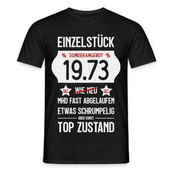 53. GEBURTSTAG 1973 EINZELSTÜCK PREISSCHILD - Männer T-Shirt - Schwarz - Vorne - AI Model Male 178 light (178cm)