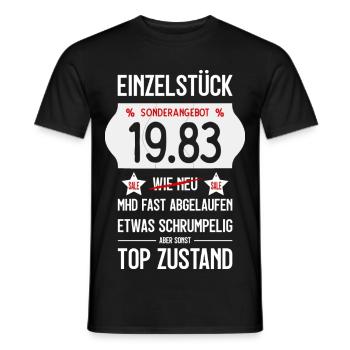 43. GEBURTSTAG 1983 EINZELSTÜCK PREISSCHILD - Männer T-Shirt - Schwarz - Vorne - AI Model Male 178 light (178cm)