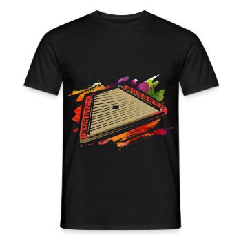 Klingendes Hackbrett Volksmusik - Männer T-Shirt - Schwarz - Vorne - AI Model Male 178 light (178cm)