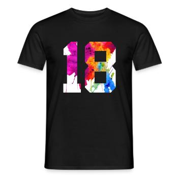 NUMMER 18 JAHRE ALT 18. GEBURTSTAG - Männer T-Shirt - Schwarz - Vorne - AI Model Male 178 light (178cm)
