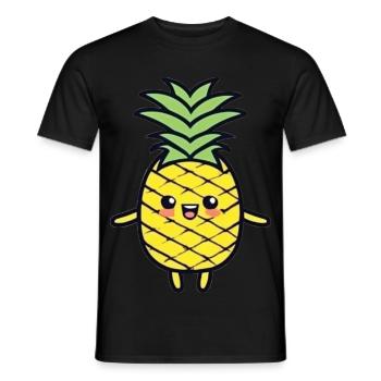 Fröhliche Ananas Cartoon-Charme - Männer T-Shirt - Schwarz - Vorne - AI Model Male 178 light (178cm)