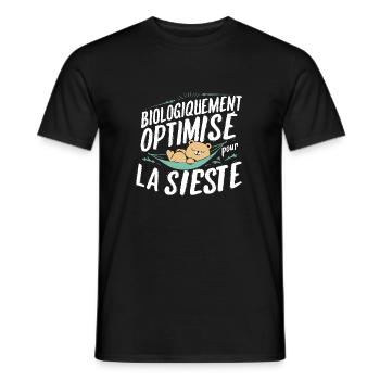 Biologiquement Optimisé Pour La Sieste - T-shirt homme - noir - Devant - AI Model Male 178 light (178cm)
