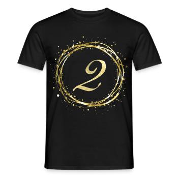 2 - Männer T-Shirt - Schwarz - Vorne - AI Model Male 178 light (178cm)