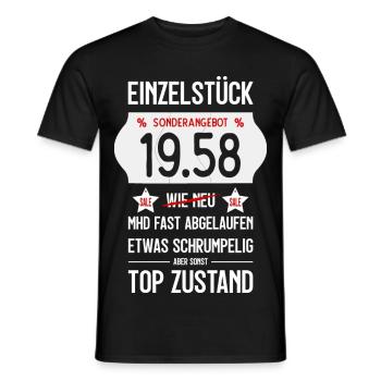 68. GEBURTSTAG 1958 EINZELSTÜCK PREISSCHILD - Männer T-Shirt - Schwarz - Vorne - AI Model Male 178 light (178cm)