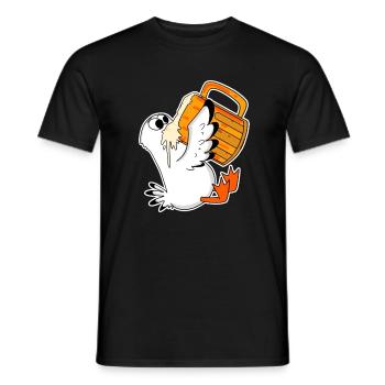 Seemöwe Bier Möwe Nordsee Norddeutschland - Männer T-Shirt - Schwarz - Vorne - AI Model Male 178 light (178cm)