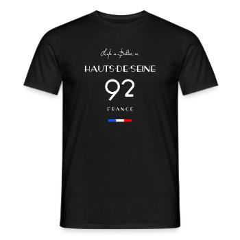 Leben in HAUTS-DE-SEINE Nummer 92 Île de France - Männer T-Shirt - Schwarz - Vorne - AI Model Male 178 light (178cm)