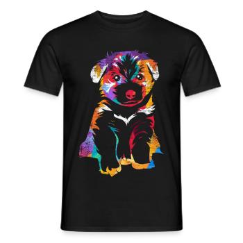 Flinker Border Collie Hütearbeit - Männer T-Shirt - Schwarz - Vorne - AI Model Male 178 light (178cm)