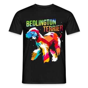 Wachsamer Bedlington Terrier Hundesport - Männer T-Shirt - Schwarz - Vorne - AI Model Male 178 light (178cm)