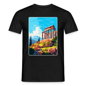 Antikes Korinth Griechenland Vintage Reiseposter WPA - Männer T-Shirt - Schwarz - Vorne - AI Model Male 178 light (178cm)