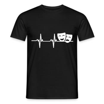 Drame Masques Théâtre Palpitations cardiaques - T-shirt homme - noir - Devant - AI Model Male 178 light (178cm)
