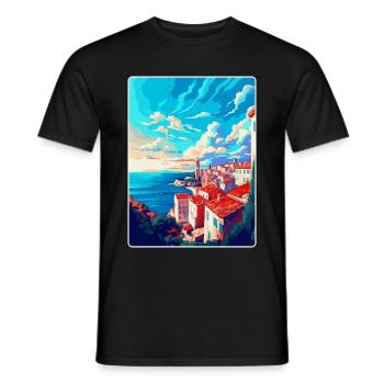 Pula Kroatien Vintage Reiseposter WPA Souvenir - Männer T-Shirt - Schwarz - Vorne - AI Model Male 178 light (178cm)