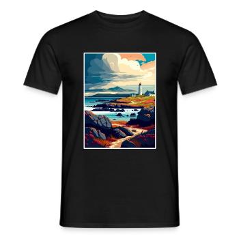 Isle Of Islay Schottland Vintage Reiseposter WPA - Männer T-Shirt - Schwarz - Vorne - AI Model Male 178 light (178cm)