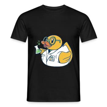 Badeente Wissenschaftler - Männer T-Shirt - Schwarz - Vorne - AI Model Male 178 light (178cm)