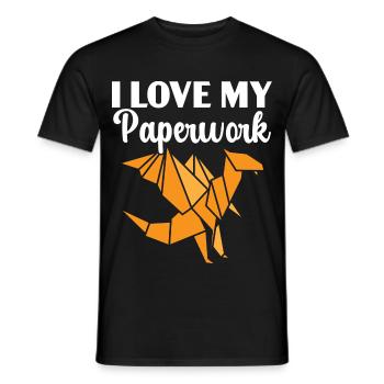 Ich liebe meine Papierarbeiten Papierkunst Japanis - Männer T-Shirt - Schwarz - Vorne - AI Model Male 178 light (178cm)