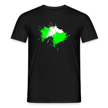 Klecks Fleck Flecke Weiß Hellgrün Vektor Design - Männer T-Shirt - Schwarz - Vorne - AI Model Male 178 light (178cm)