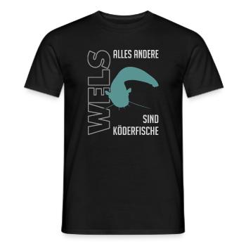 Wels angeln Waller fischen Sportfischen auf Wels - Männer T-Shirt - Schwarz - Vorne - AI Model Male 178 light (178cm)