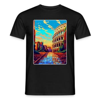 Rome Italy Vintage Travel Poster Souvenir Souvenir - Men's T-Shirt - black - Front - AI Model Male 178 light (178cm)