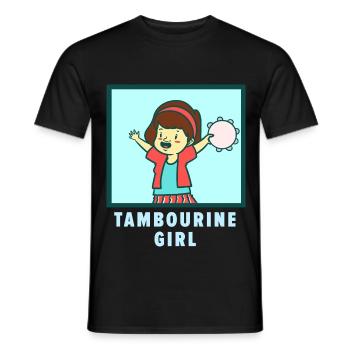 Strahlendes Kleinkind Tamburin - Männer T-Shirt - Schwarz - Vorne - AI Model Male 178 light (178cm)