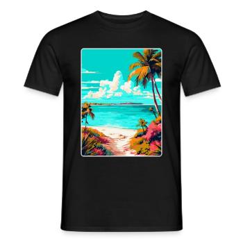 Turks-Caicosinseln Karibik Reiseposter WPA - Männer T-Shirt - Schwarz - Vorne - AI Model Male 178 light (178cm)